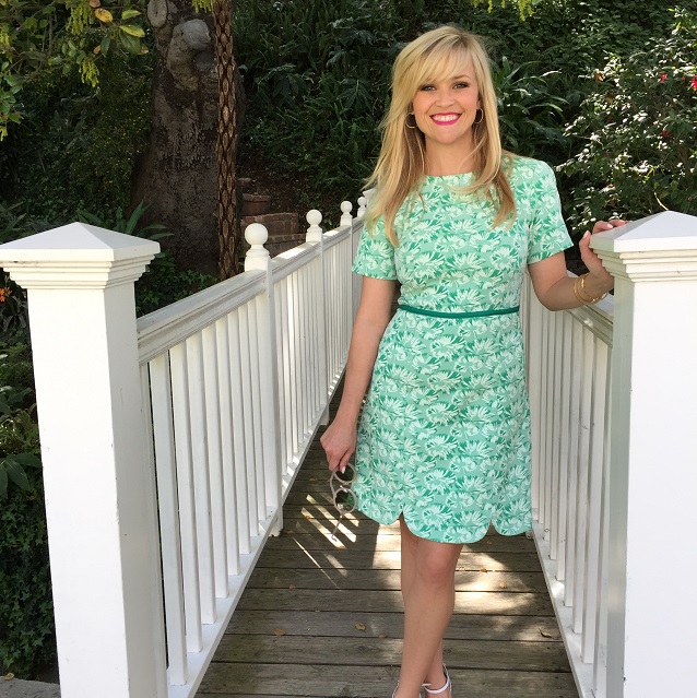Reese Witherspoon in her Draper James St. Patrick's Day dress