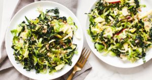 shaved brussel sprout and kale salad